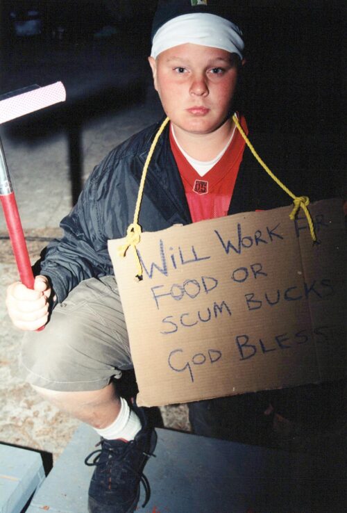 Will work for food or Scum Books. God Bless!
